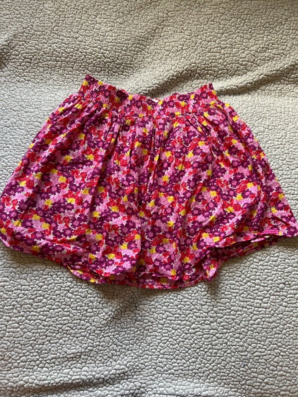(Girls) American Girl -- pink/ purple skirt, flower designs, elastic waistband